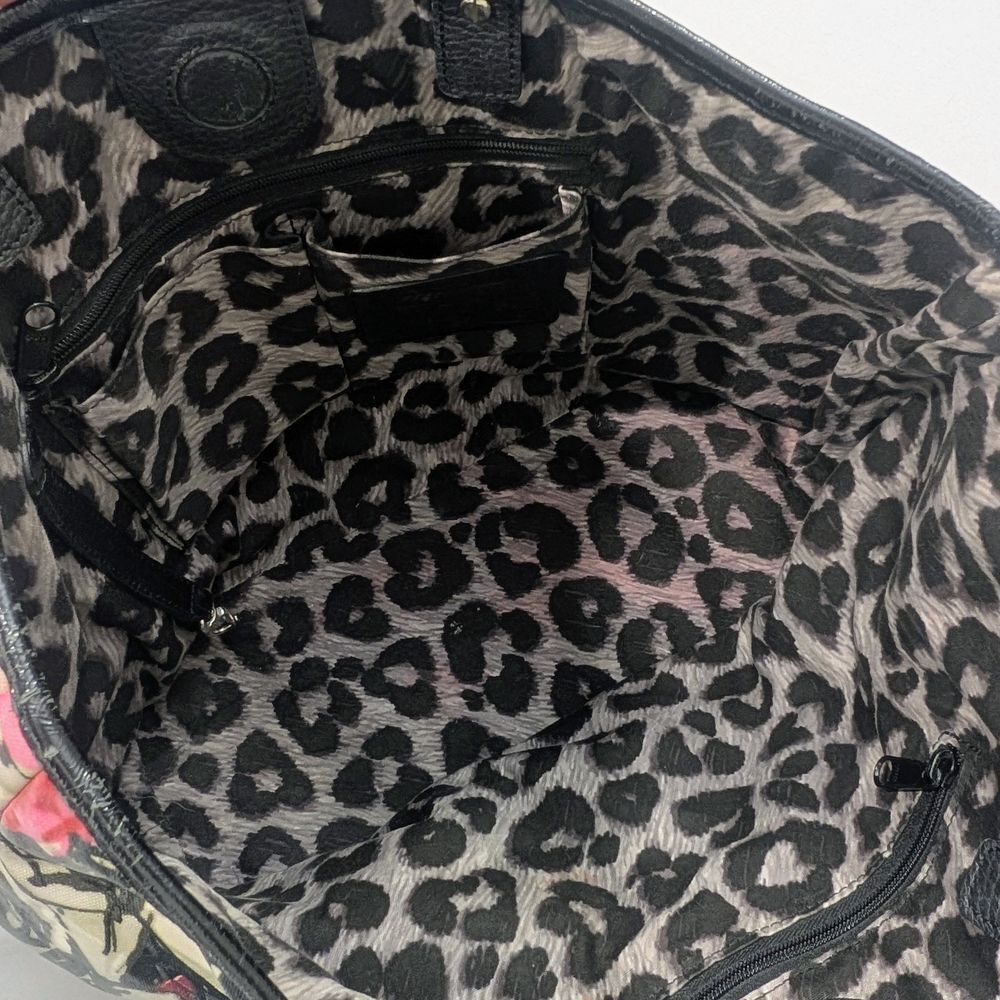Brighton Floral Rose Tote Bag - Black and Pink - Picture 9 of 10